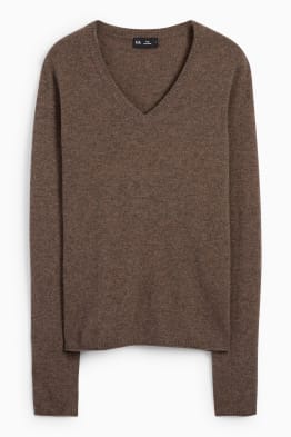 Pullover en cachemire avec encolure en V