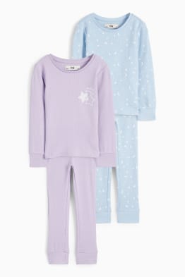 Paquet de 2 - lluna i estrelles - pijama - 4 peces