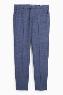 Wollen broek uit het combi-systeem - regular fit - met patroon