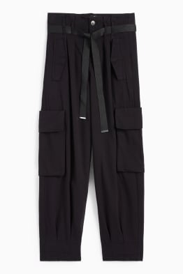 Pantaloni cargo - vita alta - tapered fit