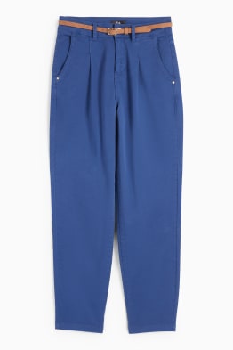 Pantalon de toile à ceinture - high waist - barrel leg