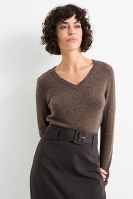 Pullover en cachemire avec encolure en V