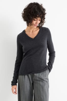 Pullover en cachemire avec encolure en V