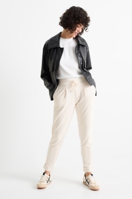 Broek van jersey - mid waist - tapered fit