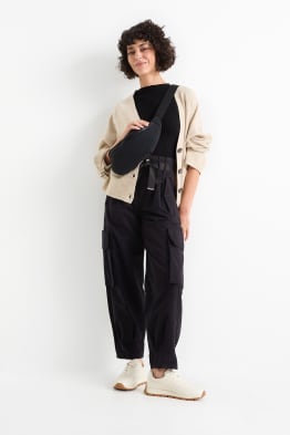 Pantaloni cargo - vita alta - tapered fit