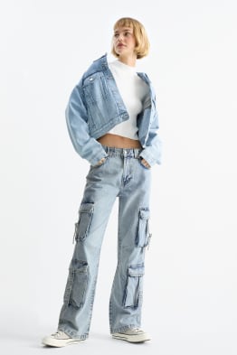 Cargo jeans - talie joasă - relaxed fit