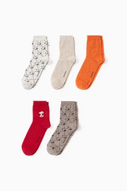 Multipack 5er - Socken mit Motiv - Snoopy