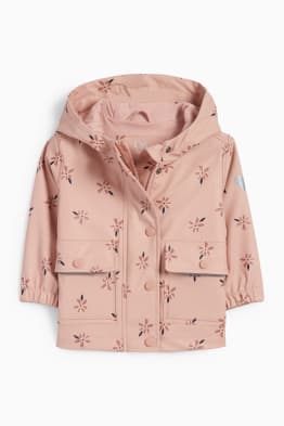 Blümchen - Baby-Jacke mit Kapuze - wasserdicht