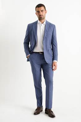 Wollen broek uit het combi-systeem - regular fit - met patroon