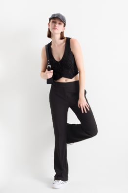Pantalon - mid waist - flared fit