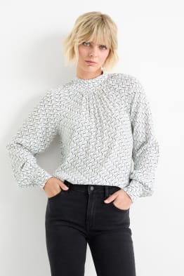 Chemise de bureau avec encolure montante - à motif