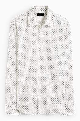 Košile - regular fit - kent - s minimalistickým potiskem - strukturovaná
