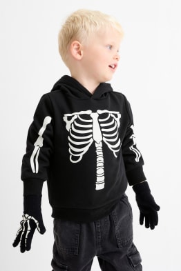 Halloween - Skelett - Set - Hoodie und Handschuhe - 2 teilig