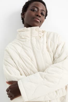 White quilted jacket womens 2025