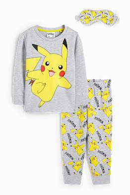 Pokémon - set - pigiama e mascherina per dormire - 3 pezzi