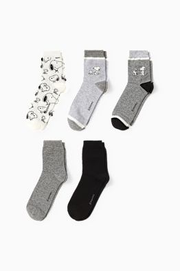 Multipack 5 ks - ponožky s motivem - Snoopy
