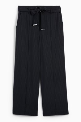 Stoffhose - High Waist - Wide Leg - Nadelstreifen