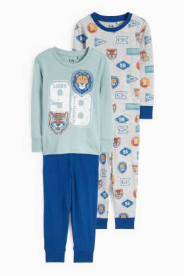 Multipack 2er - Löwe und Tiger - Pyjama - 4 teilig