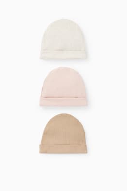 Wielopak, 3 szt. - niemowlęca czapka beanie
