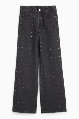 Wide leg jeans - talie medie