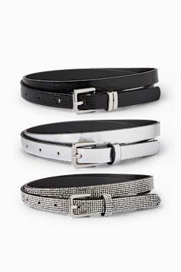 Multipack of 3 - belt - faux leather