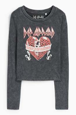 Camiseta de manga larga crop - Def Leppard