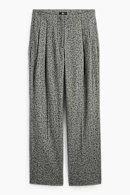 Pantalón de oficina - high waist - straight fit - mezcla de lana