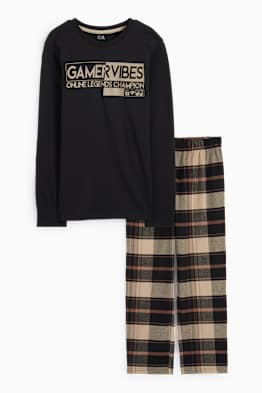 Gaming - pyjamas with flannel bottoms