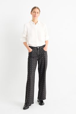 Wide leg jeans - talie medie