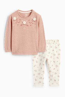 Petites fleurs - tenue pour bébé - 2 pièces