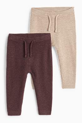 Lot de 2 - pantalons de maille bébé - texturés