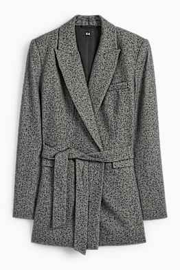 Lange business-blazer - getailleerd - wolmix