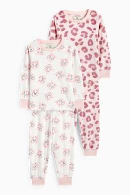 Paquet de 2 - lleopard - pijama de teixit polar - 4 peces