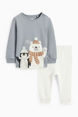 Ours polaire et pingouin - pyjama bébé - 2 pièces