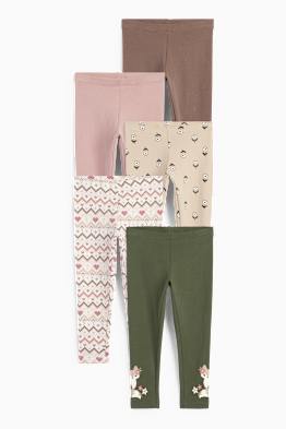 Multipack 5er - Fuchs, Herz und Blume - Thermoleggings