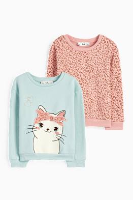 Confezione da 2 - gatto e cuore - felpa