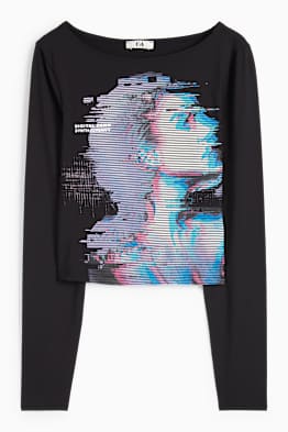Camiseta crop de manga larga