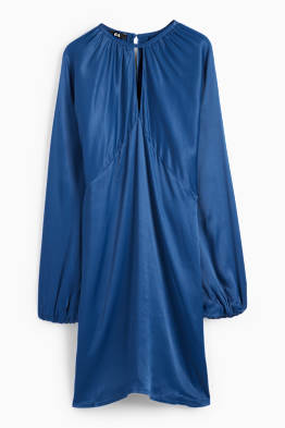 Robe empire en satin, à manches ballons et dotée d'une découpe