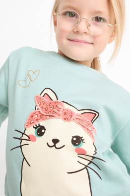 Confezione da 2 - gatto e cuore - felpa