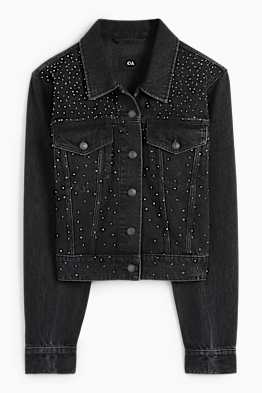 Veste en jean orné de strass