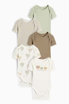 Lot de 5 - oursons - bodys bébé