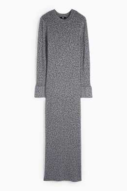 Vestito in maglia con spacco - a coste - brillante