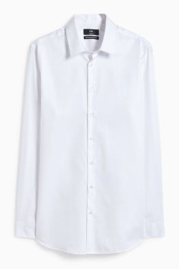Chemise de bureau - slim fit - col kent - facile à repasser