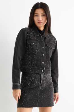 Veste en jean orné de strass