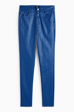 Spodnie - wysoki stan - skinny fit - z połyskiem