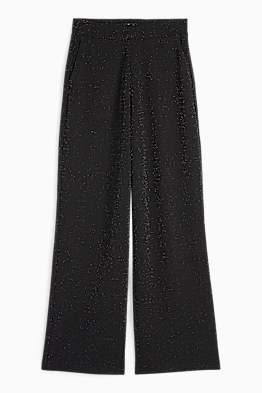 Pantalon en jersey - mid waist - wide leg
