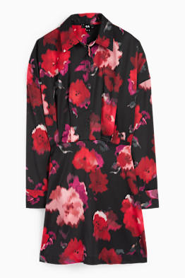 Robe-chemisier - à fleurs
