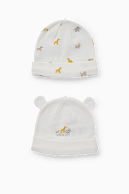 Lot de 2 - animaux sauvages - bonnets ronds pour bébé