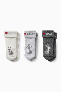 Multipack 3er - Häschen - Erstlings-Socken mit Motiv