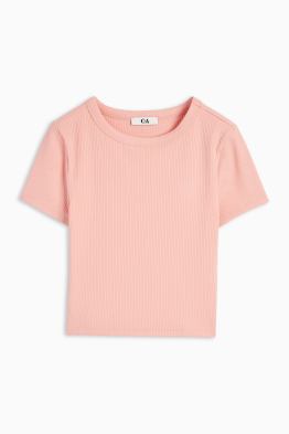 Krótki T-shirt - w prążki